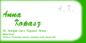 anna kopasz business card